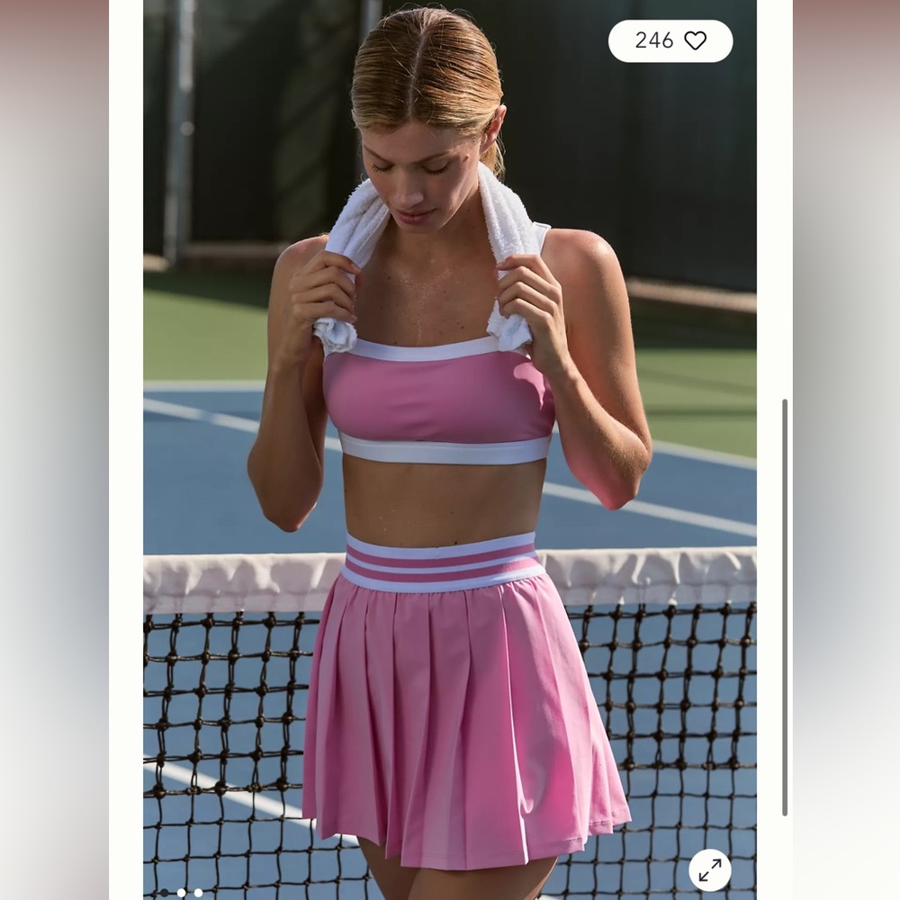 Beach Riot Pink and White Athletic Set
